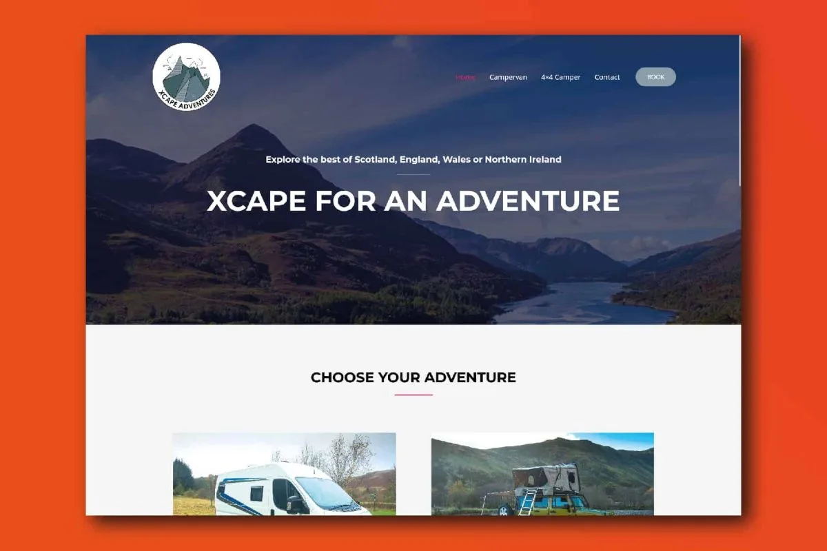 Auchterarder Website design Xcape adventures